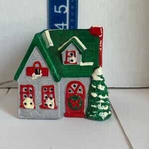 VTG 90s Pacific Rim Electrified Grey Stone House 6657 Christmas Village Ceramic
